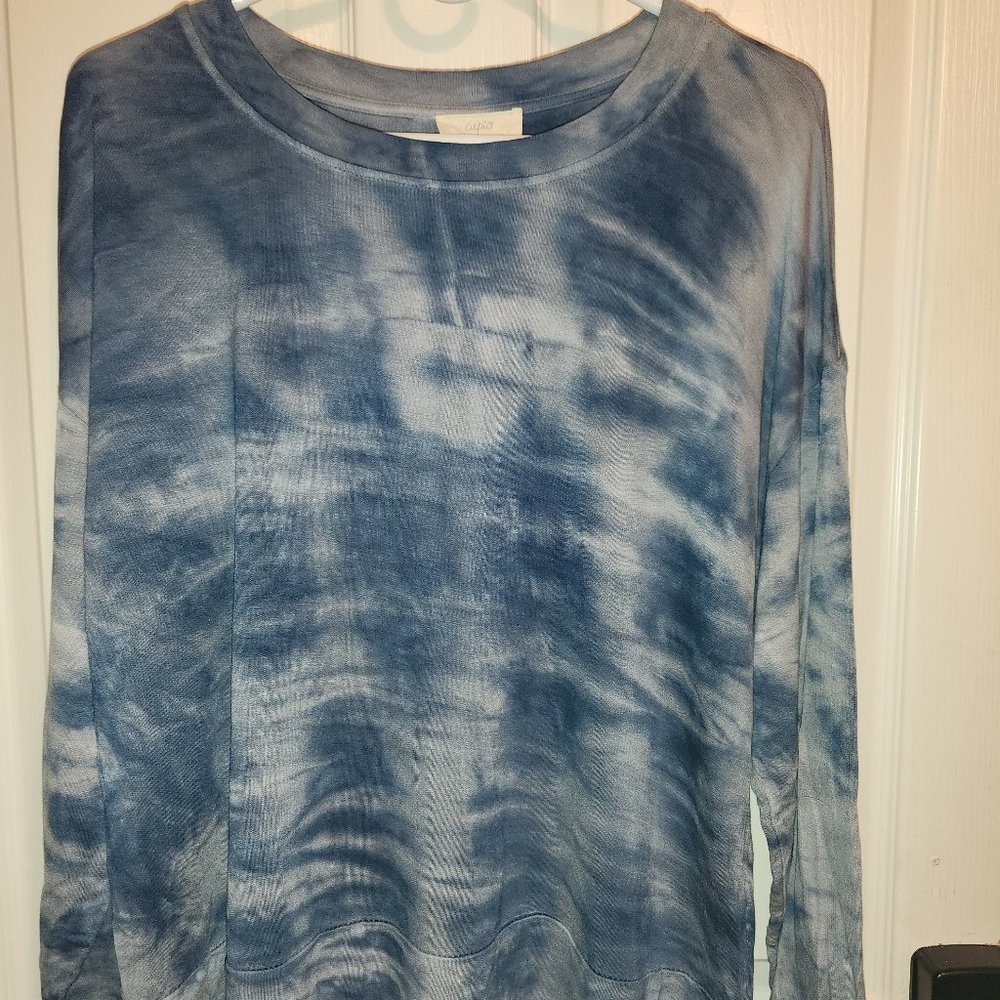 Cupio Blue tie die long sleeved shirt